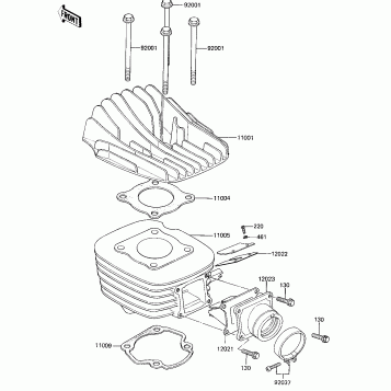 CYLINDER HEAD/CYLINDER/REED VALVE