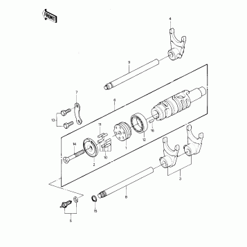 GEAR CHANGE DRUM & FORKS