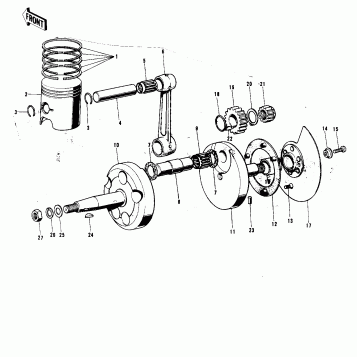 CRANKSHAFT/PISTON/ROTARY VALVE ('72-'73