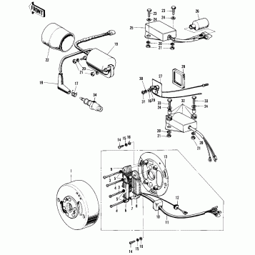 IGNITION/GENERATOR/REGULATOR ('72-'73 F9