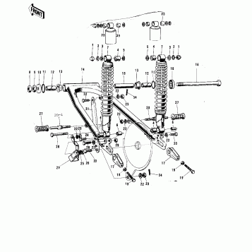 SWING ARM/SHOCK ABSORBERS ('72-'73 F9/F9