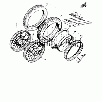 WHEELS/TIRES ('72-'73 F9/F9-A 350)