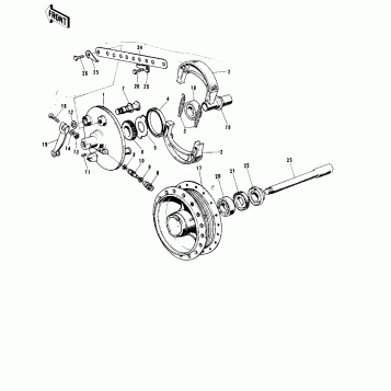 FRONT HUB/BRAKE ('72-'73 F9/F9-A 350)