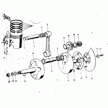 CRANKSHAFT/PISTON/ROTARY VALVE ('74-'75