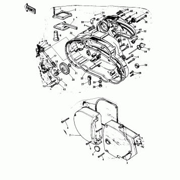 ENGINE COVERS ('74-'75 F9-B/F9-C 350)