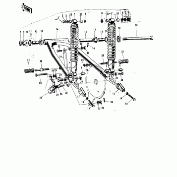 SWING ARM/SHOCK ABSORBERS ('74-'75 F9-B/
