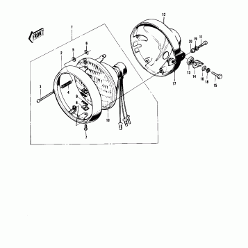 HEADLIGHT ('74-'75 F9-B/F9-C 350)