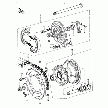 REAR HUB/BRAKE/CHAIN