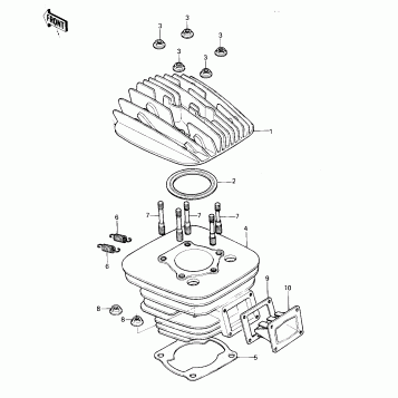 CYLINDER HEAD/CYLINDER/REED VALVE ('80 A