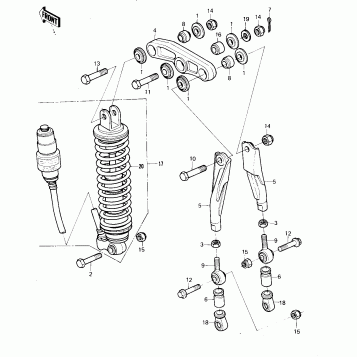 REAR SUSPENSION/SHOCK ABSORBER ('80 A6)