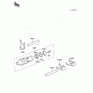 GEAR CHANGE DRUM & FORKS ('81 A7)