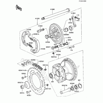 REAR HUB/BRAKE/CHAIN ('81 A7)