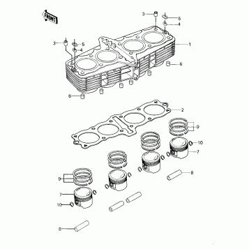 CYLINDER PISTONS ('80 KZY 50-E1)