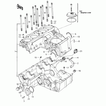 CRANKCASE ('80 KZY 50-E1)