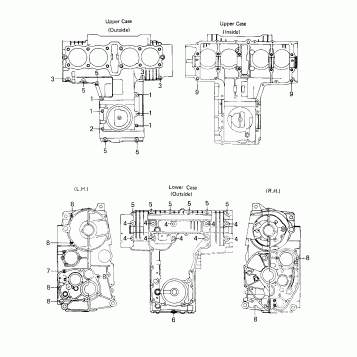 CRANKCASE BOLT & STUD PATTERN ('80 KZY 5