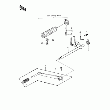 GEAR CHANGE MECHANISM ('80 KZY 50-E1)