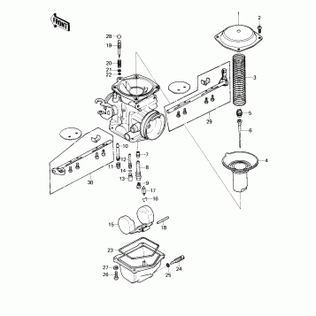 CARBURETOR PARTS ('80 KZY 50-E1)