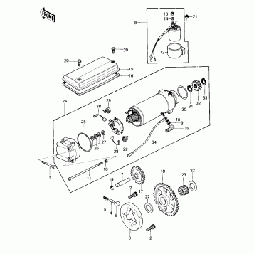STARTER MOTOR/STARTER CLUTCH ('80 KZY 50