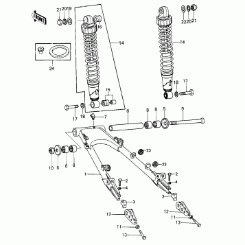 SWING ARM/SHOCK ABSORBERS ('80 KZY 50-E1