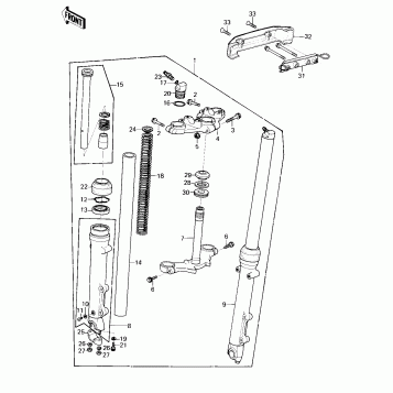 FRONT FORK ('80 KZY 50-E1)