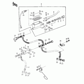 FRONT MASTER CYLINDER ('80 KZY 50-E1)