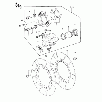 FRONT BRAKE ('80 KZY 50-E1)