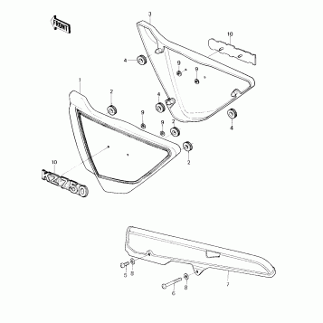 SIDE COVERS/CHAIN COVER ('80 KZY 50-E1)