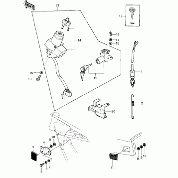 IGNITION SWITCH/LOCKS/REFLECTORS ('80 KZ