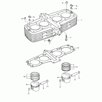 CYLINDER PISTONS ('80-'81 A1/A2)