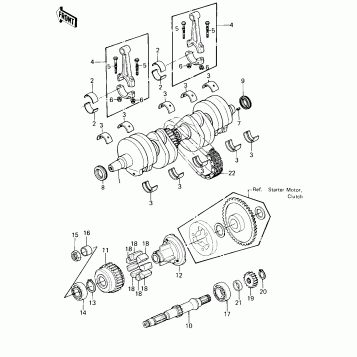 CRANKSHAFT SECONDARY SHAFT ('80-'81 A1/A