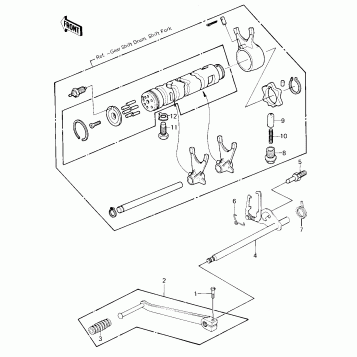 GEAR CHANGE MECHANISM ('80-'81 A1/A2)