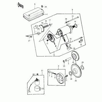 STARTER MOTOR/STARTER CLUTCH ('80-'81 A1