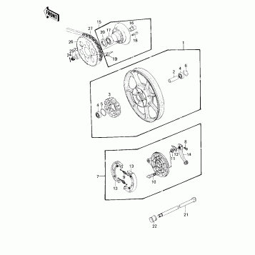 REAR WHEEL/HUB/BRAKE/CHAIN ('80-'81 A1/A