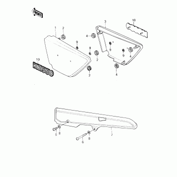 SIDE COVERS/CHAIN COVER ('80-'81 A1/A2)