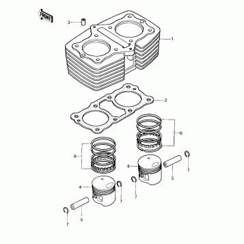 CYLINDER/PISTONS ('80 D1)