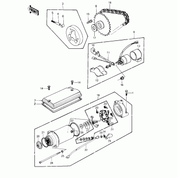 STARTER MOTOR/STARTER CLUTCH ('80 D1)
