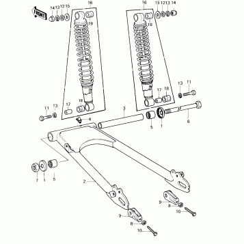 SWING ARM/SHOCK ABSORBERS ('80 D1)