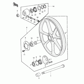 FRONT WHEEL/HUB ('80 D1)