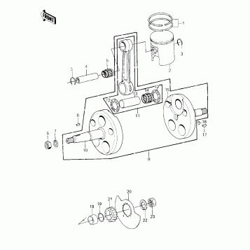 CRANKSHAFT/PISTON/ROTARY VALVE ('80-'81