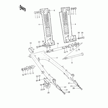 SWING ARM/SHOCK ABSORBERS ('80-'81 A7/A8