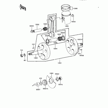 CRANKSHAFT/PISTON/ROTARY VALVE ('82-'83