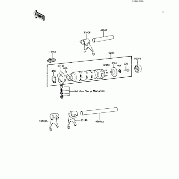 GEAR CHANGE DRUM & FORKS ('82-'83 A9/A10