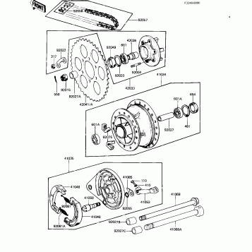 REAR HUB/BRAKE/CHAIN ('82-'83 A9/A10)