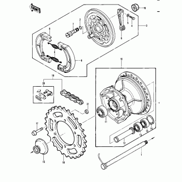REAR HUB/BRAKE/CHAIN
