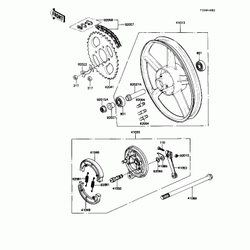 REAR WHEEL/HUB/BRAKE/CHAIN