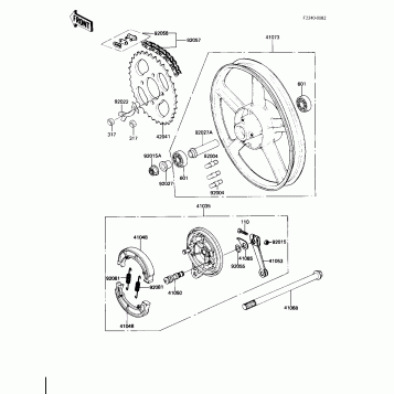 REAR WHEEL/HUB/BRAKE/CHAIN