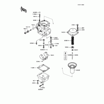 CARBURETOR PARTS (KZ1000-R2)