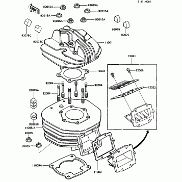 CYLINDER HEAD/CYLINDER/REED VALVE