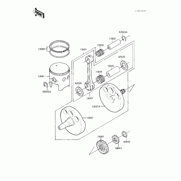 CRANKSHAFT/PISTON ('83 KX250-C1)