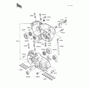 CRANKCASE ('83 KX250-C1)